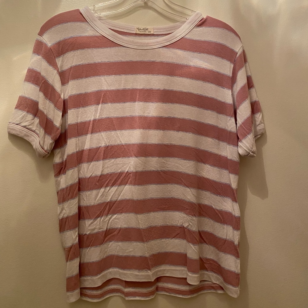 vintage brandy melville pink striped shirt